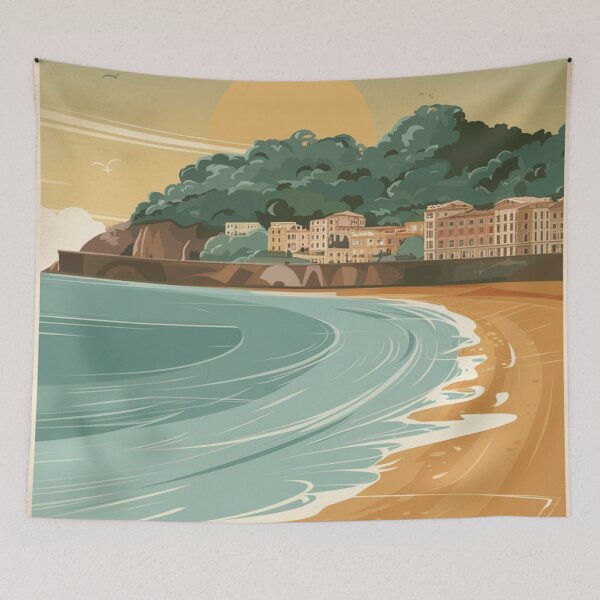 Item preview, San Sebastian Vintage Travel Poster designed and sold by TravelerRat.