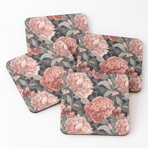 Item preview, Seamless Nature Pattern (Carnations) On Black designed and sold by DarklingAnubiss.