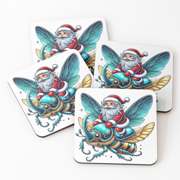 Item preview, Santa Riding a Magical Beetle with Wings designed and sold by AIARTIST1.