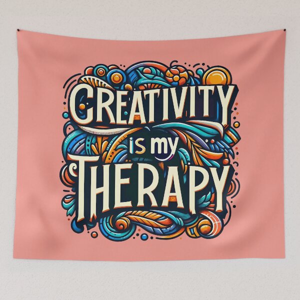 Item preview, creativity is my therapy, typography designed and sold by maxmaj.