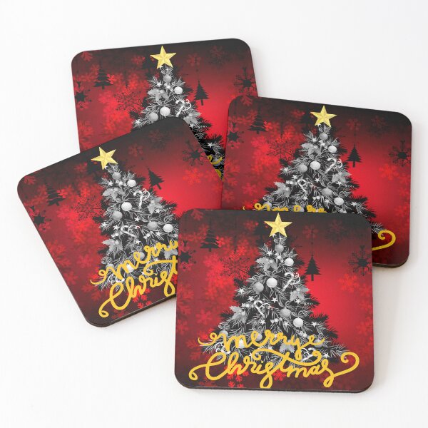 Item preview, Gold Star White Christmas Tree Merry Christmas designed and sold by shaang.