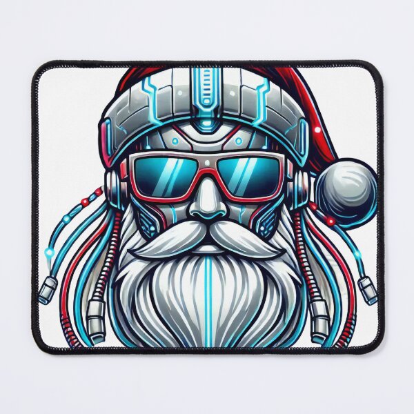 Item preview, Cyberpunk Santa Claus with Futuristic Glasses designed and sold by AIARTIST1.