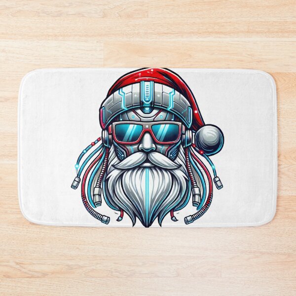 Item preview, Cyberpunk Santa Claus with Futuristic Glasses designed and sold by AIARTIST1.