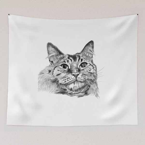Item preview, Cute Fluffy Maine Coon Cat Portrait designed and sold by quintilisart.