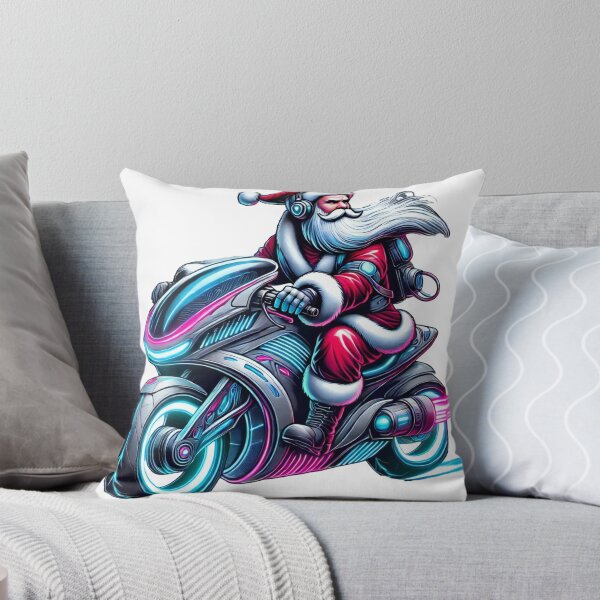 Item preview, High-Tech Santa Biker on Futuristic Motorcycle designed and sold by AIARTIST1.