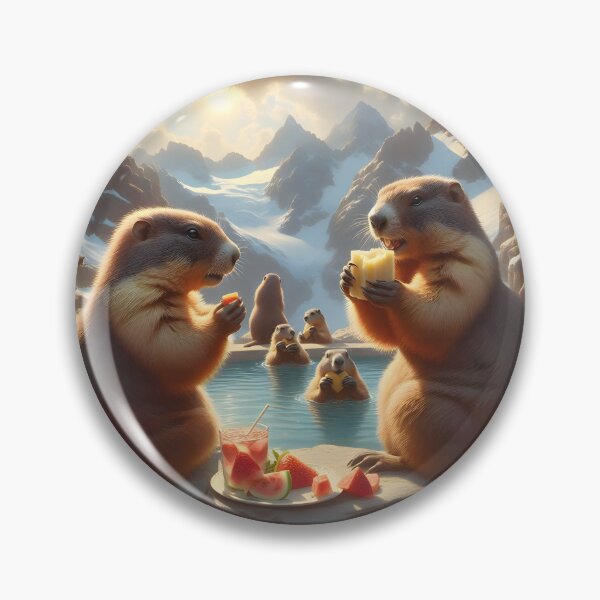 Item preview, Alpine Marmots Enjoying a Spa Day designed and sold by CitrineLinker.
