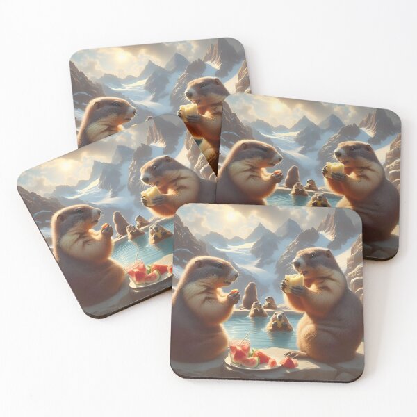 Item preview, Alpine Marmots Enjoying a Spa Day designed and sold by CitrineLinker.