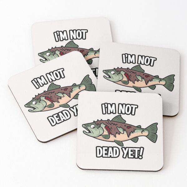 Item preview, Funny Zombie Salmon Sticker - 'I'm Not Dead Yet' - Sarcastic Fish Humor ,Tattered Outfit & Bite Mark, Halloween Gift designed and sold by benjyjump.