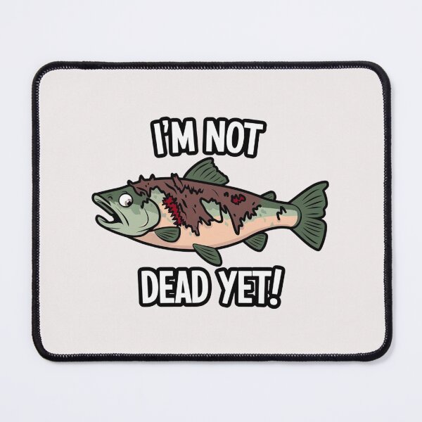 Item preview, Funny Zombie Salmon Sticker - 'I'm Not Dead Yet' - Sarcastic Fish Humor ,Tattered Outfit & Bite Mark, Halloween Gift designed and sold by benjyjump.
