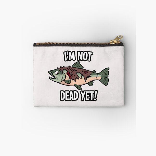 Item preview, Funny Zombie Salmon Sticker - 'I'm Not Dead Yet' - Sarcastic Fish Humor ,Tattered Outfit & Bite Mark, Halloween Gift designed and sold by benjyjump.
