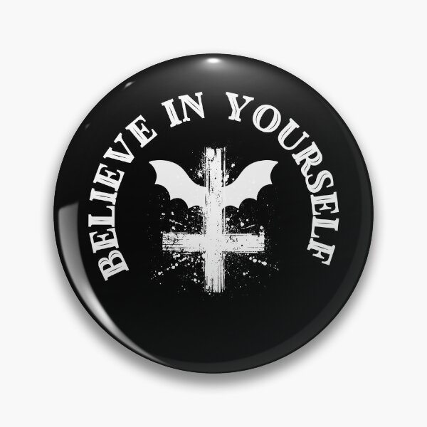 Item preview, Believe in yourself bat black and white inverted cross designed and sold by Denvervineart.