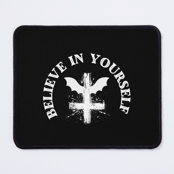 Item preview, Believe in yourself bat black and white inverted cross designed and sold by Denvervineart.