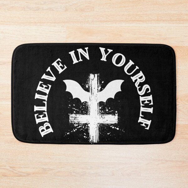 Item preview, Believe in yourself bat black and white inverted cross designed and sold by Denvervineart.
