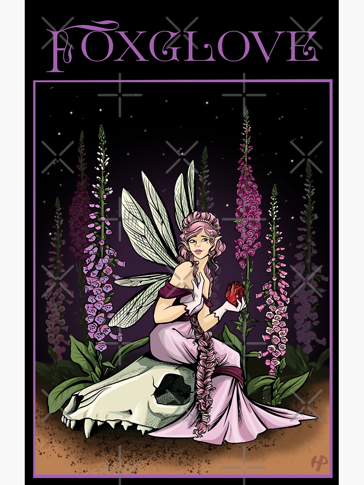 Thumbnail 3 of 3, Sticker, Foxglove Fairy designed and sold by HollyPierson.