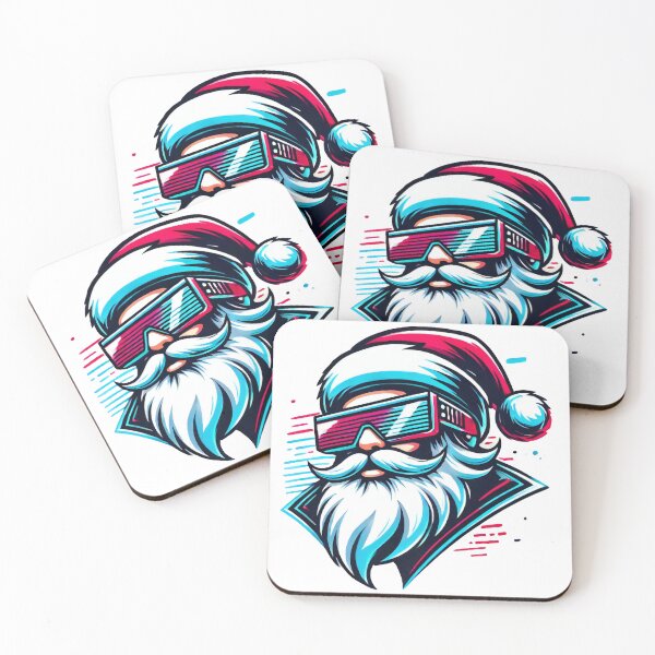 Item preview, Neon Santa with Futuristic Sunglasses designed and sold by AIARTIST1.