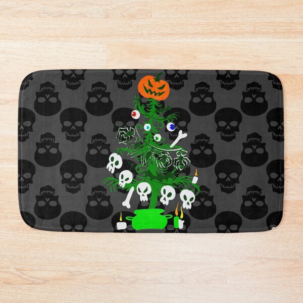 Item preview,  halloween nightmare christmas tree skulls designed and sold by Gossip Rag.