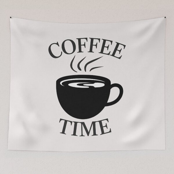 Item preview, Coffee Time Minimalist T-Shirt – Black Coffee Cup Silhouette, Bold Text Design, Simple Line Art for Coffee Lovers, Modern Black and White Tee designed and sold by benjyjump.