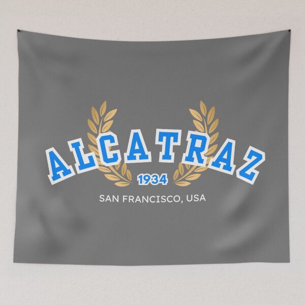 Item preview, Alcatraz Prison “Varsity,” Blue and White designed and sold by UNK-Fatigues.