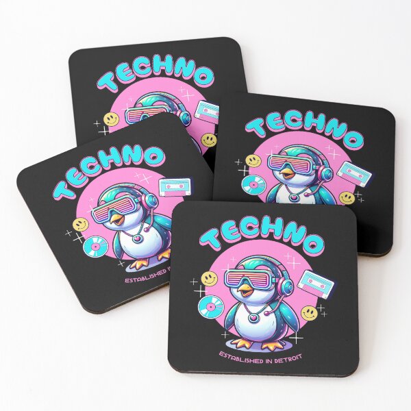 Artikelvorschau, TECHNO - Pinguin Tech (Pink) entworfen und verkauft von Discothreadz.