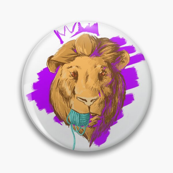 Item preview, King lion with a ball of yarn designed and sold by Ink8oy.