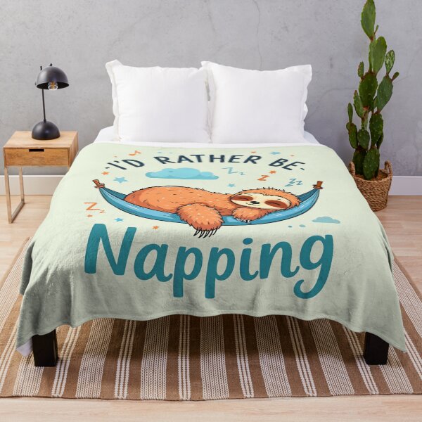 Item preview, I'd Rather Be Napping Cute Sloth Quote designed and sold by TheArtOfPat.