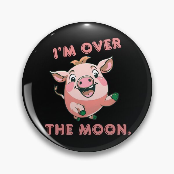 Item preview, Joyful Jumping Pig - Over the Moon Cartoon Design designed and sold by Blendfactor.