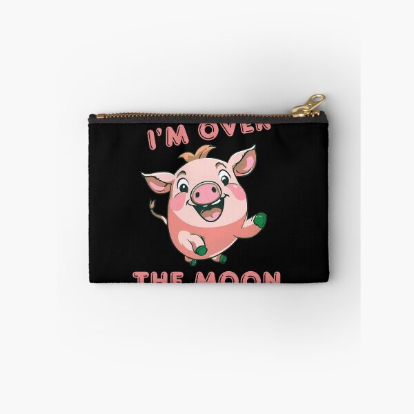 Item preview, Joyful Jumping Pig - Over the Moon Cartoon Design designed and sold by Blendfactor.