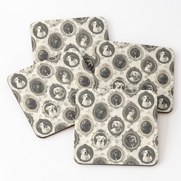 Item preview, Antique frame dog wallpaper pattern  designed and sold by FatBirdie.
