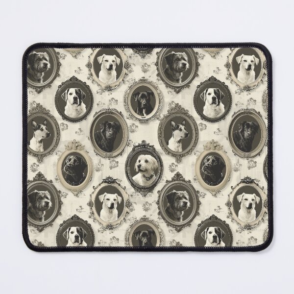 Item preview, Antique frame dog wallpaper pattern designed and sold by FatBirdie.