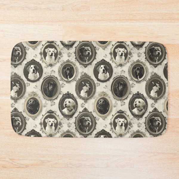 Item preview, Antique frame dog wallpaper pattern  designed and sold by FatBirdie.