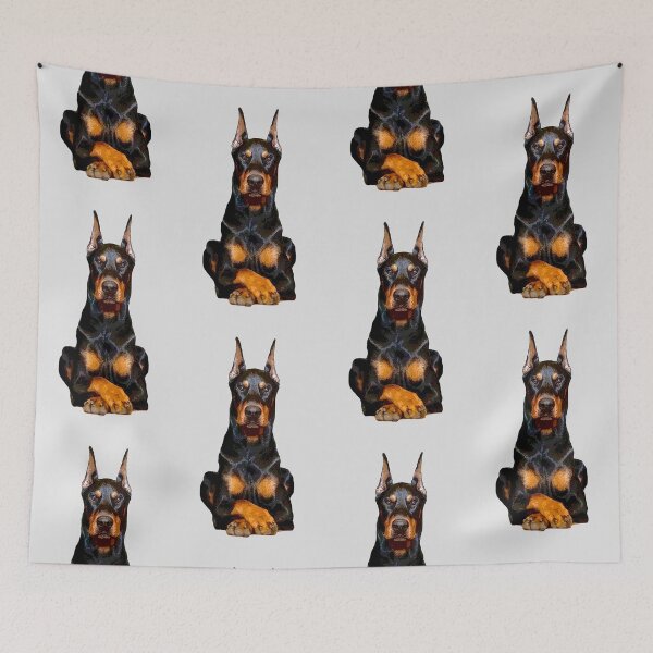 Item preview, Doberman Guards Me - Dobermann Pinscher Dog designed and sold by ElegantCat.