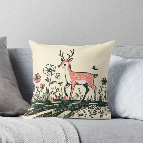 Item preview, Baby Deer and Wild Flowers in the Forest designed and sold by EllyArtStudio.