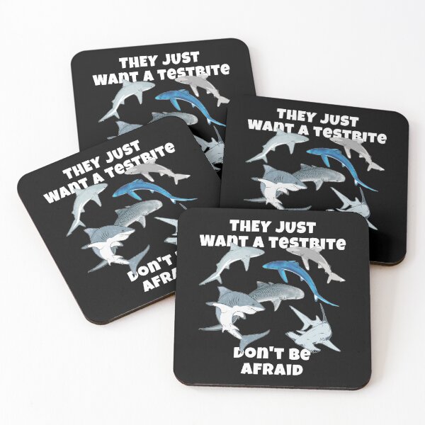 Item preview, Blue Shark Tiger Shark Bull Shark Hammerhead Shark They Just Want a Testbite designed and sold by NicGrayGraphic.