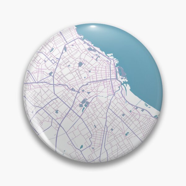 Item preview, Buenos Aires Map – Soft Blue and Pink Design designed and sold by TerraFrame.