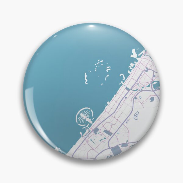 Item preview, Dubai Map – Soft Blue and Pink Design designed and sold by TerraFrame.