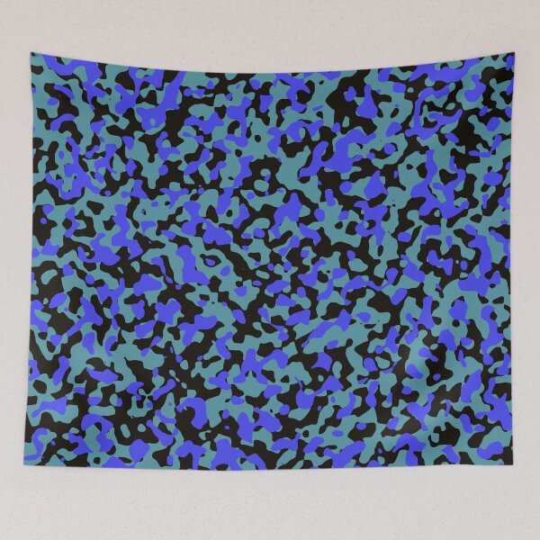 Item preview, Bold Blue Camouflage in Teal and Black designed and sold by ModdiesColors.