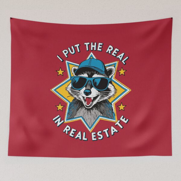 Item preview, I Put The Real In Real Estate Raccoon designed and sold by thecatcouch.