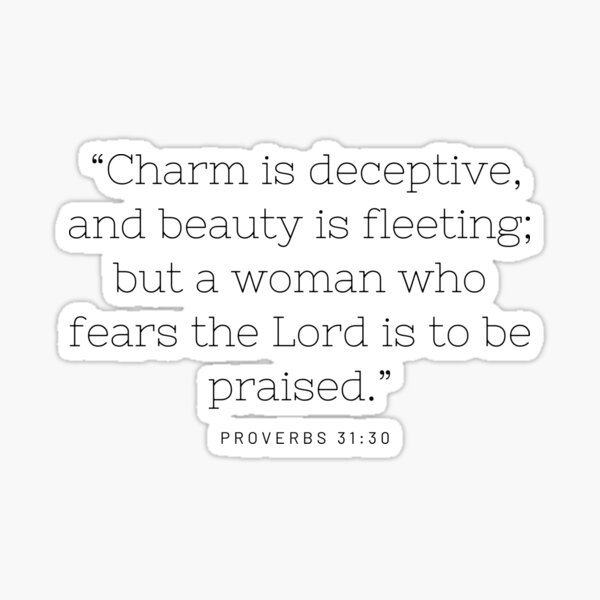 Item preview, Proverbs 31:30 Bible verse sticker designed and sold by FaithfulChic.