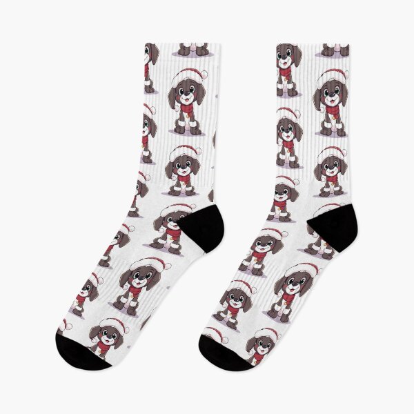 Item preview, Adorable Cartoon Puppy in Santa Hat with Festive Holiday Cheer designed and sold by Arun Fernando.