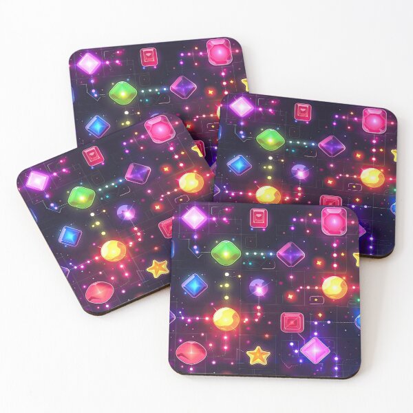 Item preview, Colorful Galaxy endless pattern with colorful stars and gemstones designed and sold by GabbyKI261.