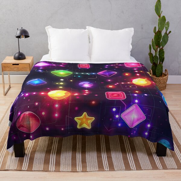 Item preview, Colorful Galaxy endless pattern with colorful stars and gemstones designed and sold by GabbyKI261.