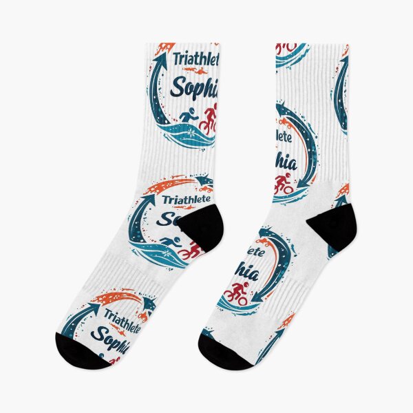 Artikelvorschau, Dynamische Triathletin Sophia – Schwimmen, Radfahren, Laufen entworfen und verkauft von Triathlongram.