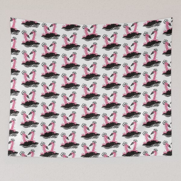 Item preview, Flamingoes on the edge of the pool designed and sold by jasmineberry.