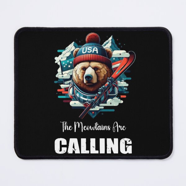 Item preview, The Meowtains Are Calling Funny Ski American Bear Lovers Skiing designed and sold by Creat-Des.