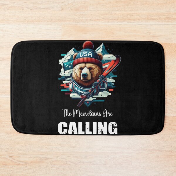 Item preview, The Meowtains Are Calling Funny Ski American Bear Lovers Skiing designed and sold by Creat-Des.