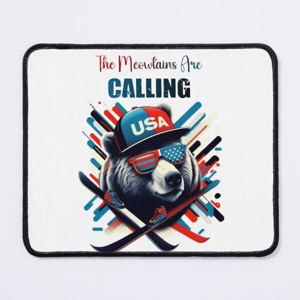 Item preview, The Meowtains Are Calling Funny Ski American Bear Lovers Skiing designed and sold by Creat-Des.