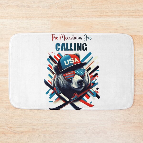 Item preview, The Meowtains Are Calling Funny Ski American Bear Lovers Skiing designed and sold by Creat-Des.