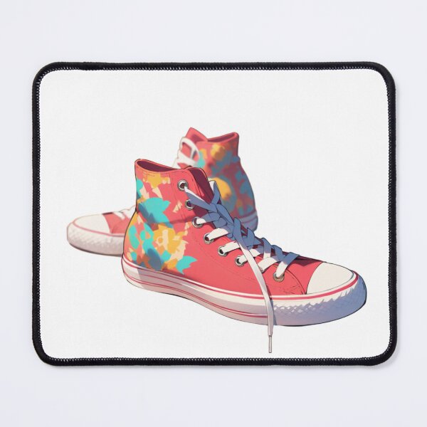 Item preview, "Floral High-Top Sneakers Illustration – Vibrant Retro Style" designed and sold by PRIME4YOU.