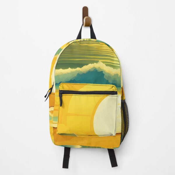 Item preview, Retro Sun Beach Ocean Mountains Sky AI Art 2 of 4 designed and sold by Beachy.