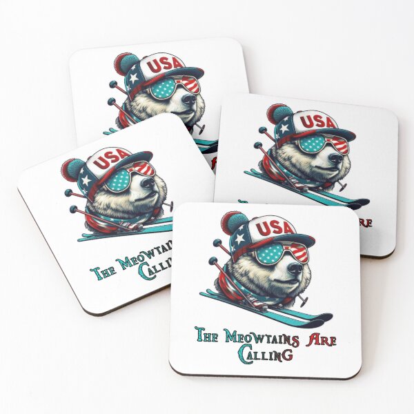 Item preview, The Meowtains Are Calling Funny Ski American Bear Lovers Skiing designed and sold by Creat-Des.